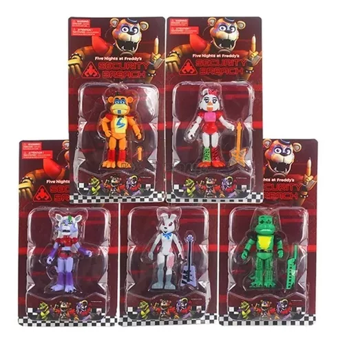 6 Bonecos 14cm Articuladados Five Nights Freddy Chica Foxy..