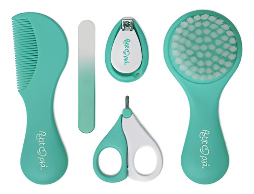 Kit De Cuidados E Higiene Do Bebê 5 Peças Verde Petit Piá