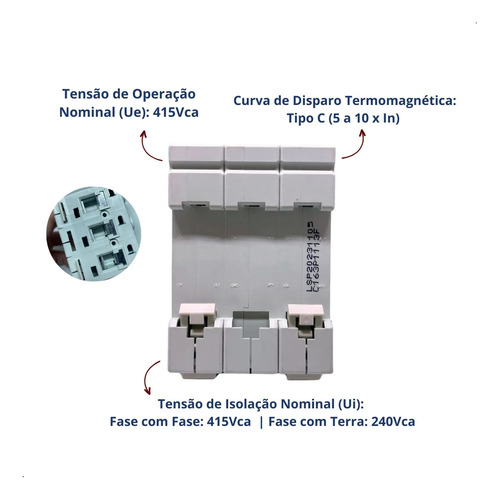 Disjuntor Tripolar Lukma 10a 20a 25a 32a 40a 50a 63a