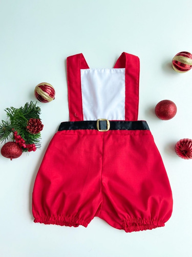 Imagem 3 de 3 de Roupa De Natal Bebê Noel Baby Body Jardineira Macacão