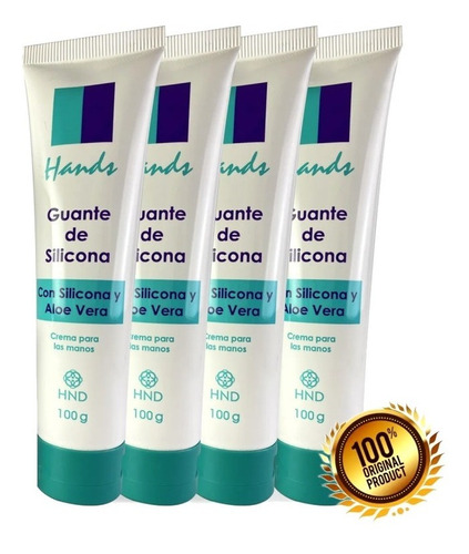 Crema De Manos Guante Silicona Hinode Aloe Vera Pack 4unid. 