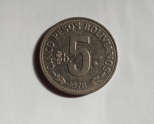Moneda 5 Pesos 1978 Níquel Bolivia