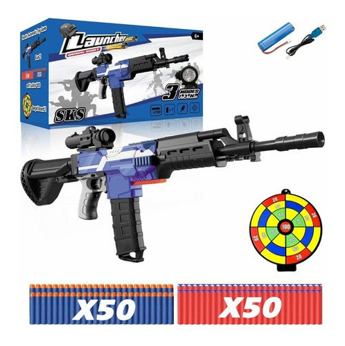 Pistola Juguete Eléctrica Compatible Nerf Con 3 Modos Niño