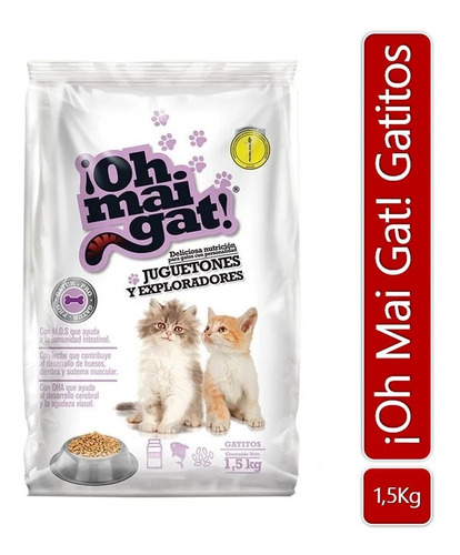 Imagen 1 de 2 de Alimentos Para Gatos Oh Mai Gat Gatitos Juguetones 1.5kg