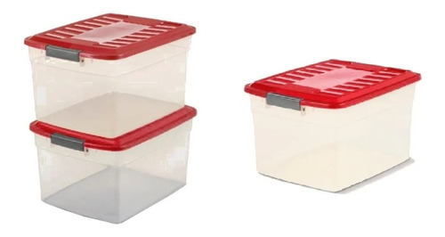 Pack X 3 Caja Plastica Apilable X 15 Lts Colombraro