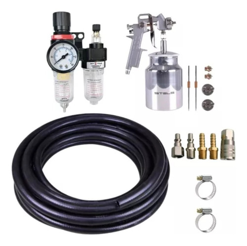 Kit Engate C/pistola 1000ml + Filtro Reg E Mang P/compressor