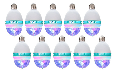 Foco Bombillo Giratorio Led Multicolor Disco Fiestas Pack 10