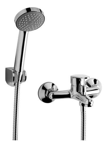 Imagen 1 de 10 de Griferia Ducha Monocomando Exterior Compacta Cromo Transf Fv