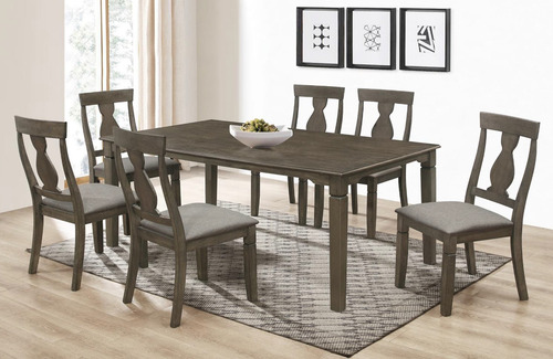 Comedor De Madera Solida Orion Rectangular 6 Sillas