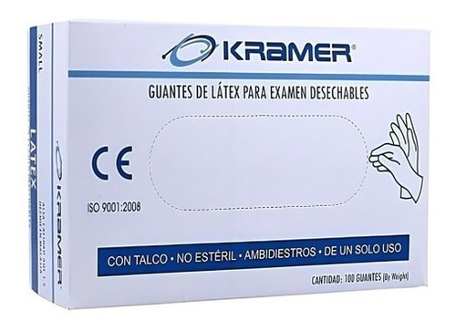 Guantes De Látex Kramer Caja X 100 Unidades Talla L