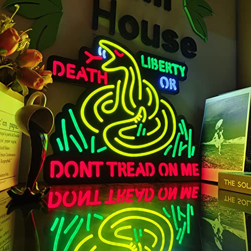 Dont Tread On Me Neon Lights Ultra-thin Design Rattlesn...