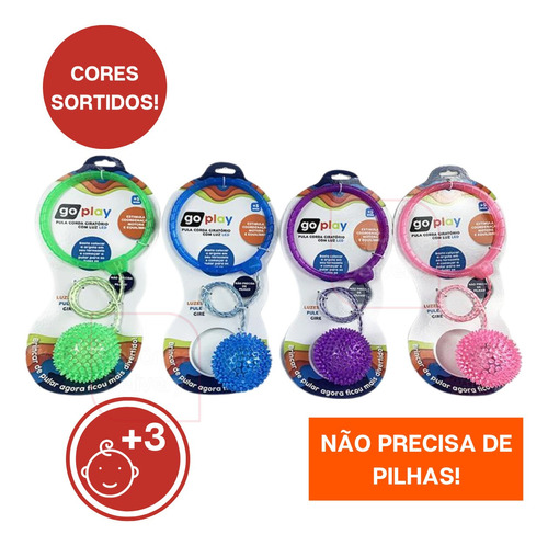 Go Play Pula Corda Giratório C/ Luz Spin Ball - Br1207