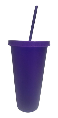 Vaso Reusable 200 Pzas Cafe Frio Con Popote 24oz Serigrafia