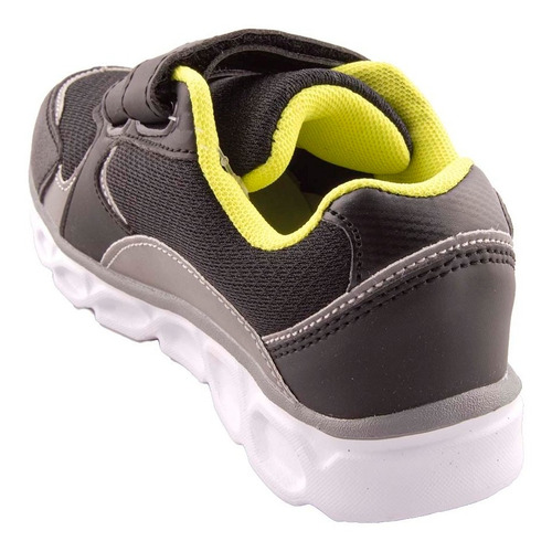 Imagen 2 de 4 de Zapatillas Footy Luz Doble Abrojo Negro Niño Rcmdr