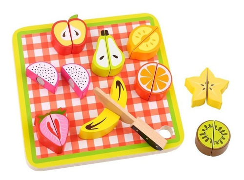 Puzzle Encastre Didactico Cortar Frutas C/abrojo Tooky Ft733