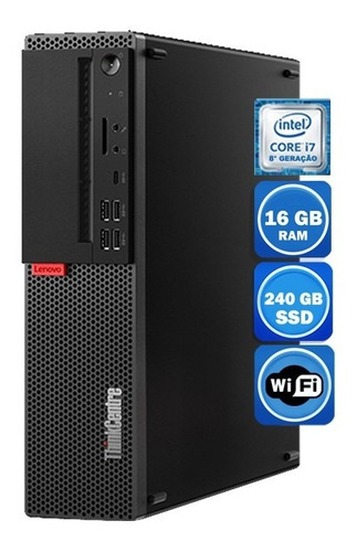 Pc Lenovo M920s I7 8°geração 16gb Ssd 240gb Wi-fi