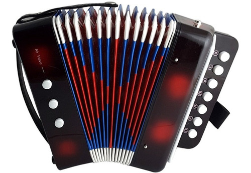 Acordeon Infantil Vallenato Niños Negra  ¡ Sonido Real !