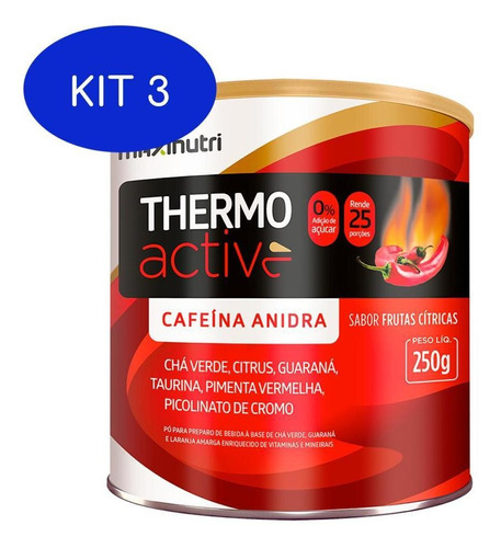 Kit 3 Thermo Active Frutas Cítricas - 250 Gramas - Maxinutri
