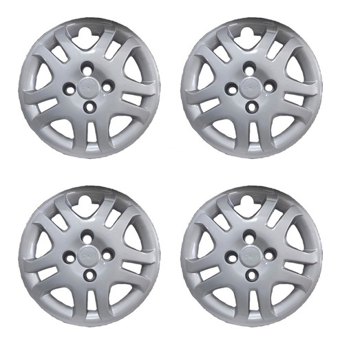 Imagem 3 de 5 de 4 Calota Centro Roda Aro 14 Ford Fiesta Sedan 2013+ Emblema
