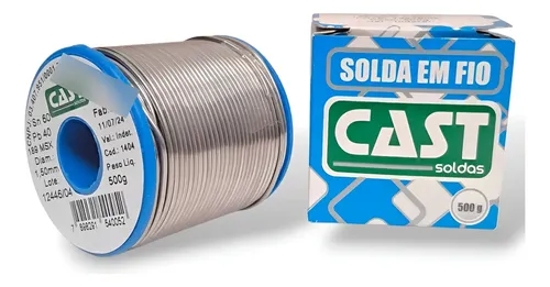 Solda Em Fio Cast Sn60xpb40 500g - 1,50mm | MercadoLivre
