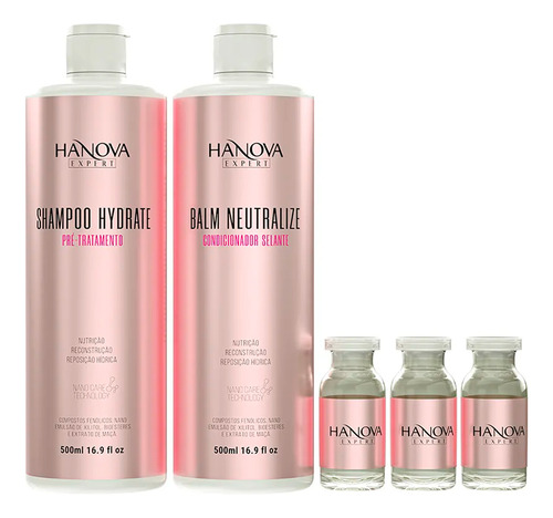 Box Nutrição Cronograma Capilar Hanova Expert 5 Itens