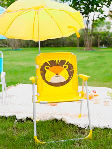 1 Sillita Plegable Infantil Con Sombrilla Diseño Animalitos