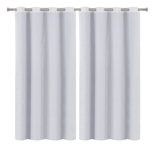 Cortina Para Sala E Quarto Blackout Tecido 1,80 X 2,70m Cor Cinza Claro