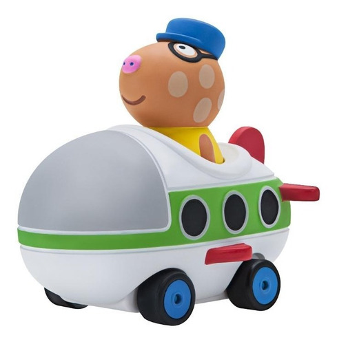 Peppa Pig, Personajes Con Su Vehiculo - De Goma Irrompible