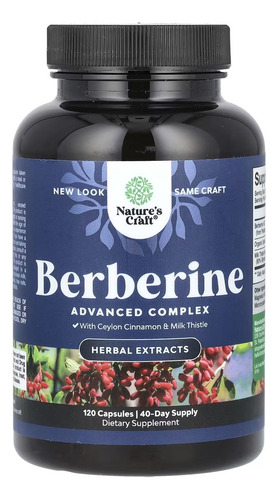 Natures Craft Berberina Complex 1200mg 120 Caps Sabor Sin Sabor