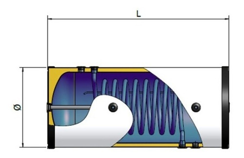 Imagen 2 de 2 de Acumulador Agua Cal 200lts C/1 Intercamb. Horizontal Longvie