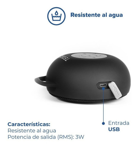 Imagen 6 de 10 de Parlante Bluetooth Tedge 3w Inalámbrico Resistante Al Agua