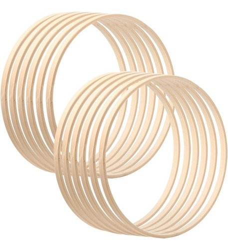 12pcs Aros De Madera De Bambú Anillos De Macramé 25cm 30cm