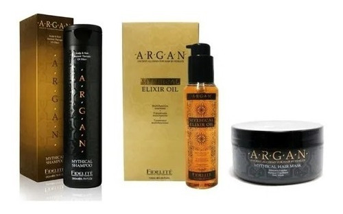 Kit Shamp Y Mascara Argan 250 Gr+ Elixir Oil 120 Ml Fidelite