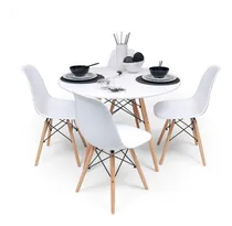 Comprar Juego De 4 Sillas Eames + Mesa Redonda Blanca Katerin