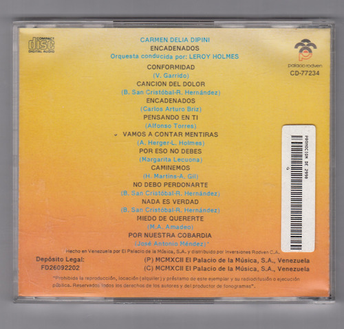 Carmen Delia Dipini Encadenados Cd Original Usado Qqf. Mz (Usado)