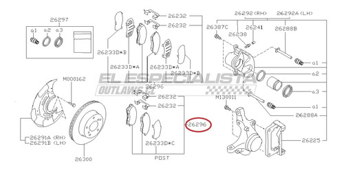 Pastilla De Freno Delantera Subaru Impreza 2002