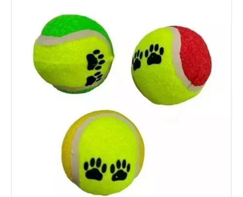 Juguete Tipo Pelota Microfibra Tenis X3 Pzs Para Perro