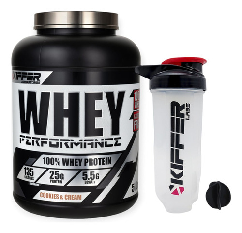 Pack Proteina Whey Perfomance 5lbs Cookies + Shaker Kiffer