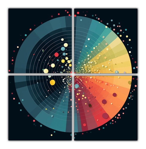 80x80cm Análisis De Correlación Entre 4 Telas En Un Cuadro