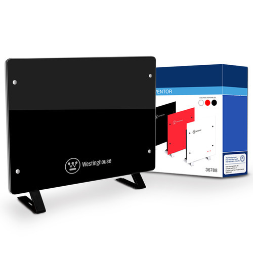 Imagen 5 de 5 de Vitroconvector Estufa Calefactor Electrico Wh-ch122conv-b 2000w Panel De Vidrio Templado 3 Potencias Westinghouse Colgante O De Piso Negro