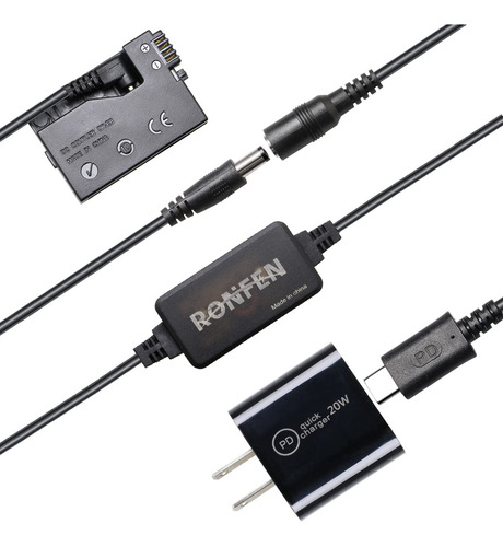 Ronfen Dr-e8 Acoplador Cc Lp-e8 Bateria Ficticia Cable Usb-c