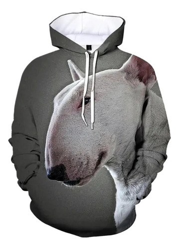 Sudadera Casual Estampada Con Capucha De Bull Terrier 3d