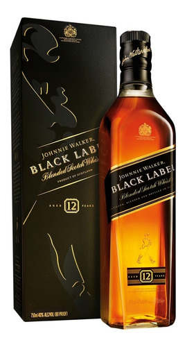 Imagen 1 de 2 de Whisky Johnnie Walker Black Label X 750 Con Estuche - Sufin