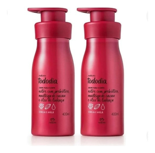 Combo Com 2 Hidratante Corporal Cereja Avelã Natura 400ml Oitros