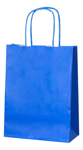 Pack 12 Bolsas Papel Color Azul 21x15x8cm  
