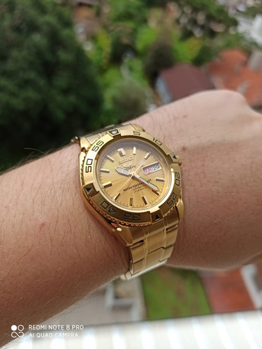 + Bonito Seiko 5 Sports 7s36-00y0 Dourado Feito No Japão