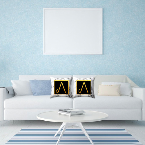 Funda De Cojín Para Sofá, 45 X 45 Cm, Letras Doradas Jaspead