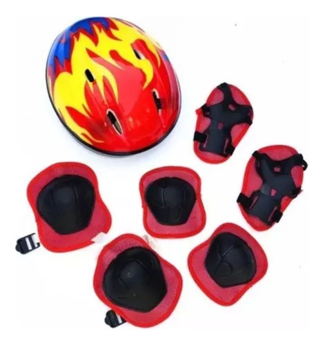 Kit Casco Protección Niños Rodilleras+muñequeras+coderas