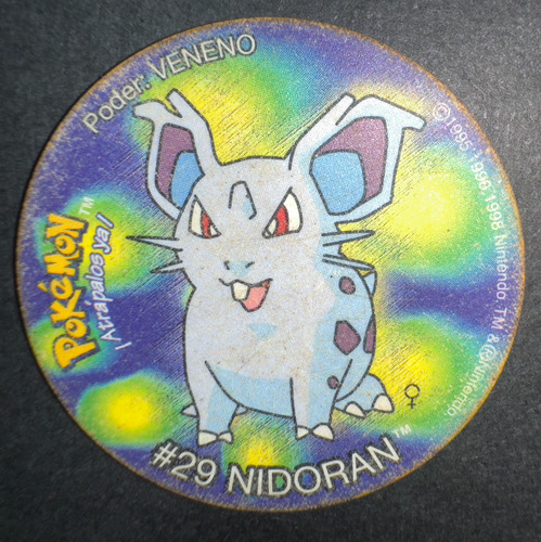 Taps Pokemon De Frito Lay - #29 Nidoran  - 1998 Original