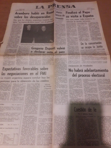 Diario La Prensa 10 11 1982 Desaparecidos Malvinas Dupont 